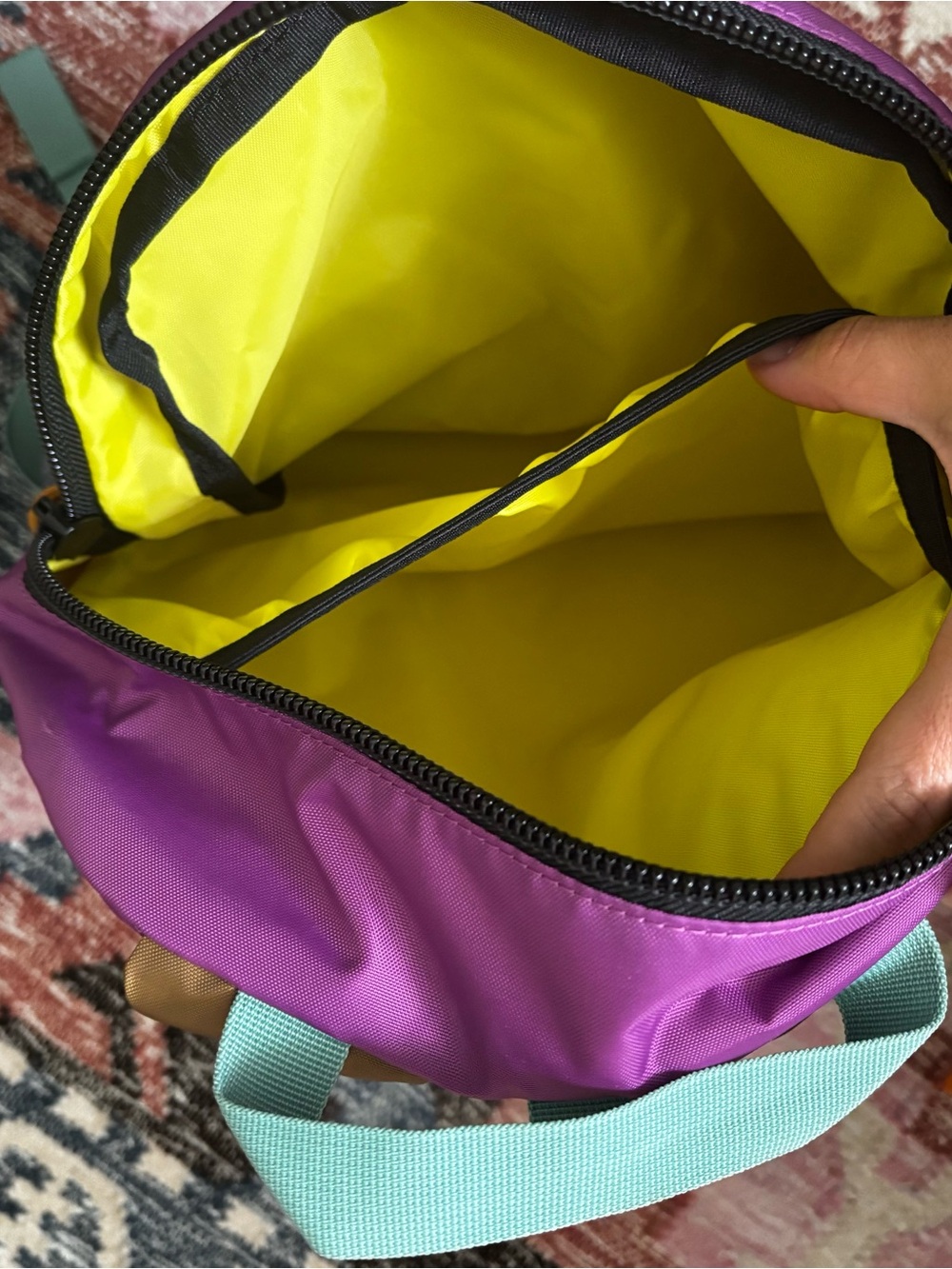 NEW! Topo Designs Purple, Brown & Navy Daypack with Teal Straps - Picture 4 of 5